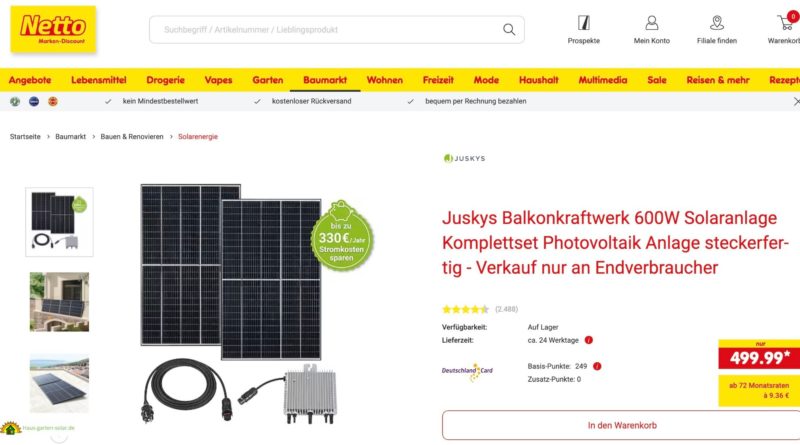 Netto Balkonkraftwerk Test