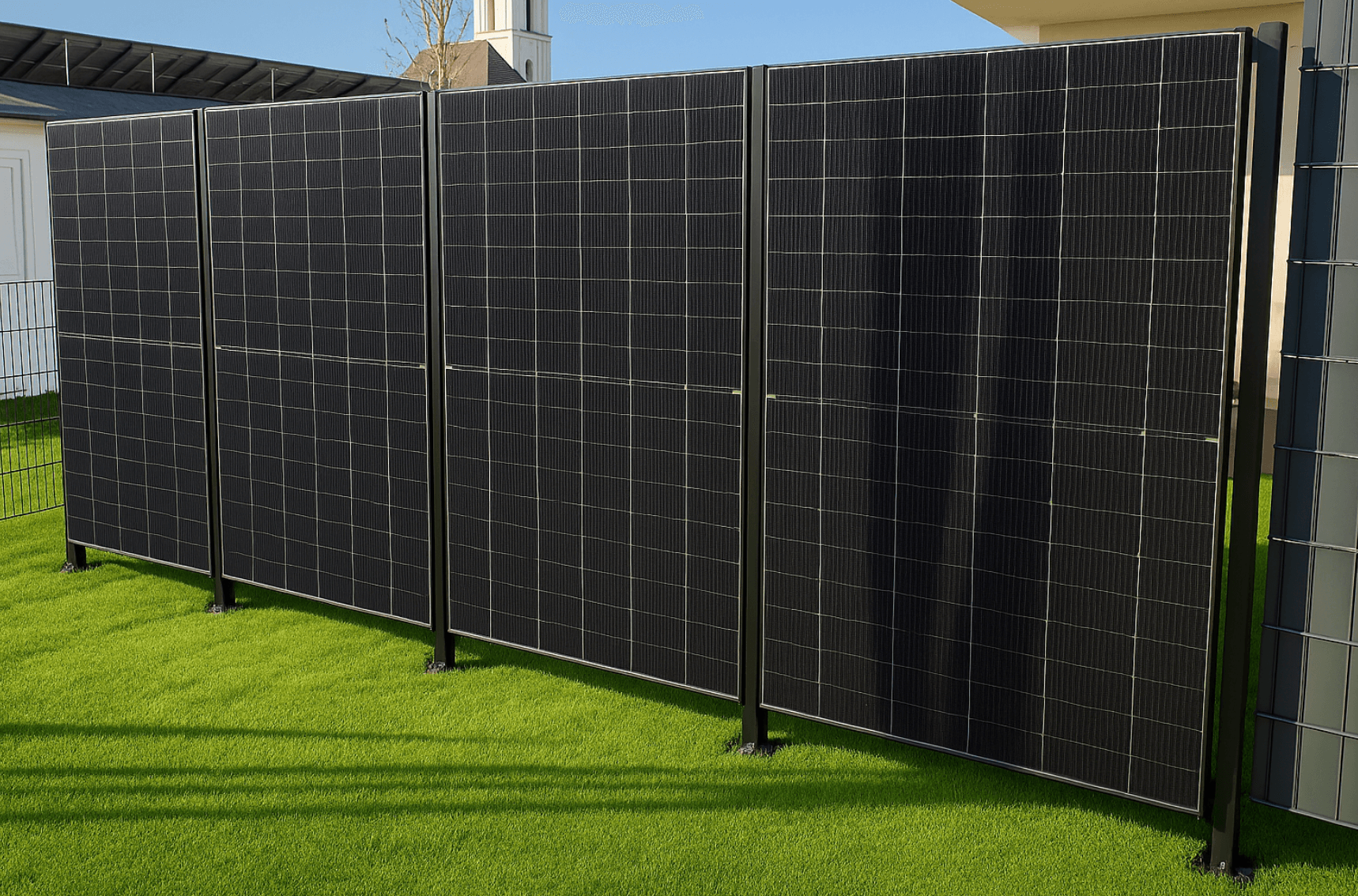 Bifaciales Solarmodul als Sichtschutz